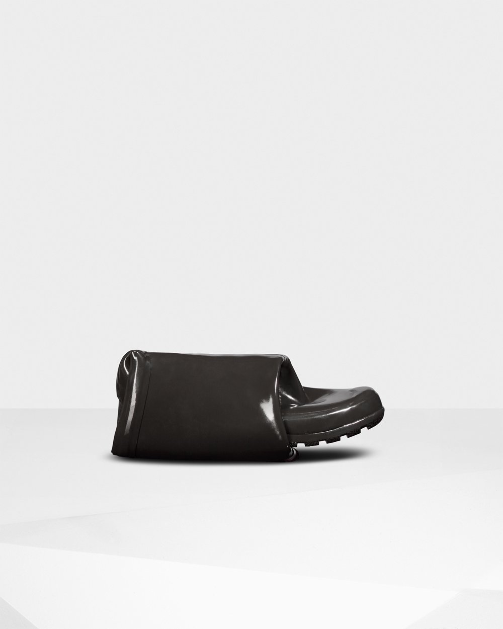 Galochas Curtas Hunter Feminina Cinzentas Escuro - Original Tour Foldable Gloss - 75CYQAHZT
